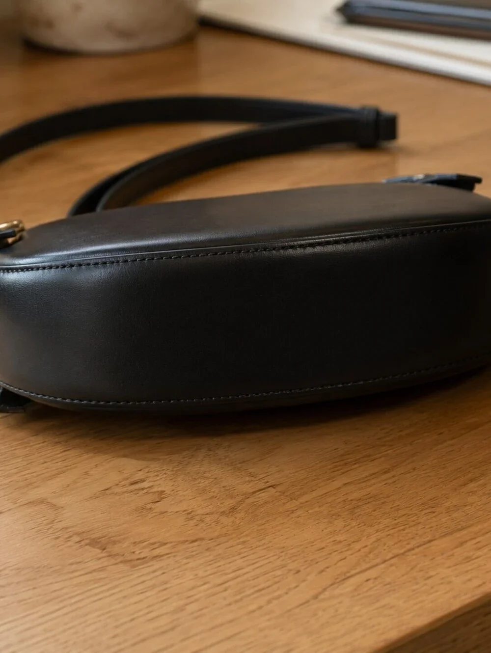 Coperni Mini Belt Strap Leather Hobo Bag Black Shoulder Bag NWT